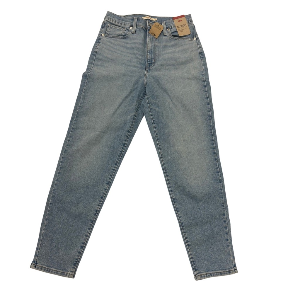 Levis Womens High Waisted Mom Jeans Light Wash Tapered Leg Denim Pants Size 29